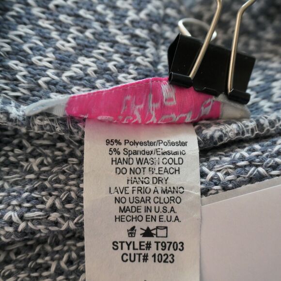 Pretty Young Thing Cardigan Sweater Womens Large Heathered Blue Long Duster Boho - Picture 12 of 12